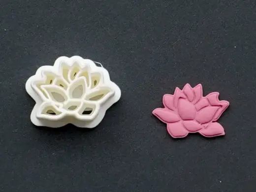 Lotus Flower Polymer Clay Cutter Earrings