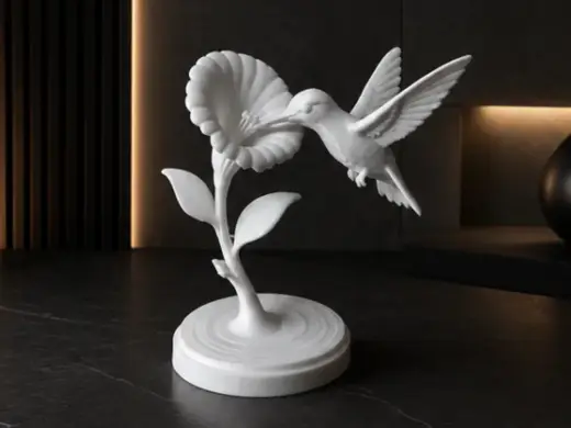 Hummingbird feeding on flower nectar