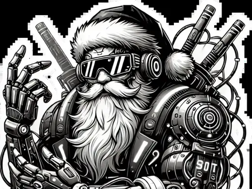 Christmas Tree Ornament Bauble - Santa Cyberpunk