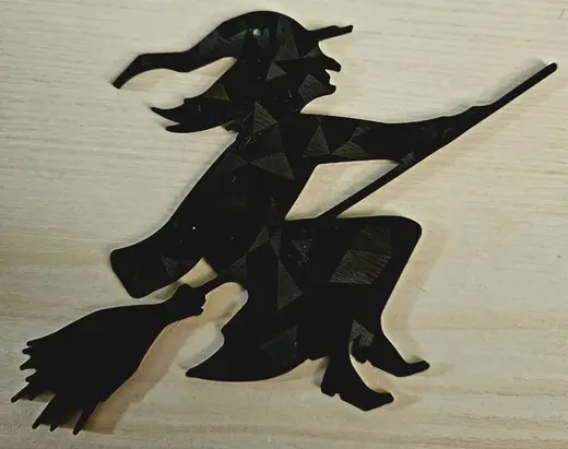 Hexe auf Besen