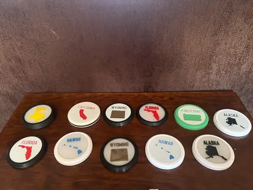 50 States Coasters and Coins