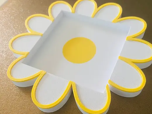 Support bloc note post it et sous verre marguerite