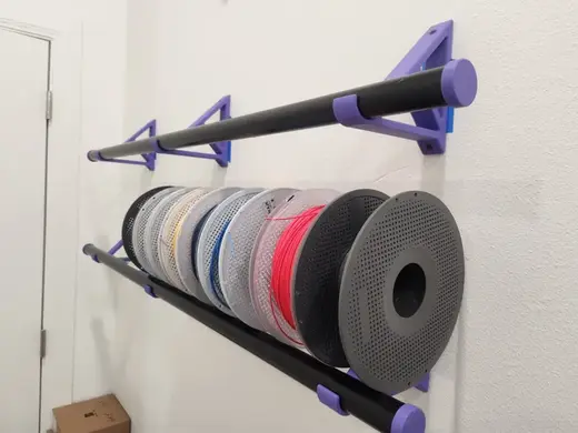 Spool Filament Wall Bracket Holder for Closet Pole