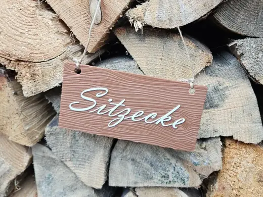 Schild Sitzecke Holzdesign