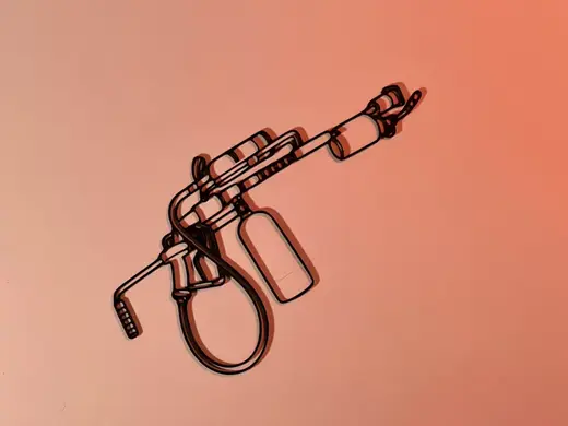 Art mural Line Art Flamethrower Rust