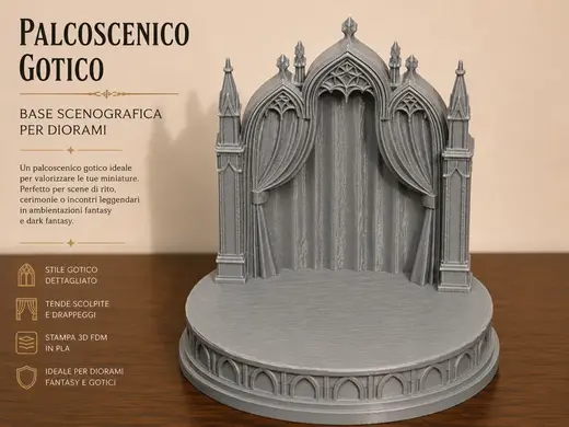 PALCOSCENICO GOTICO-BASE SCENOGRAFICA PER DIORAMI