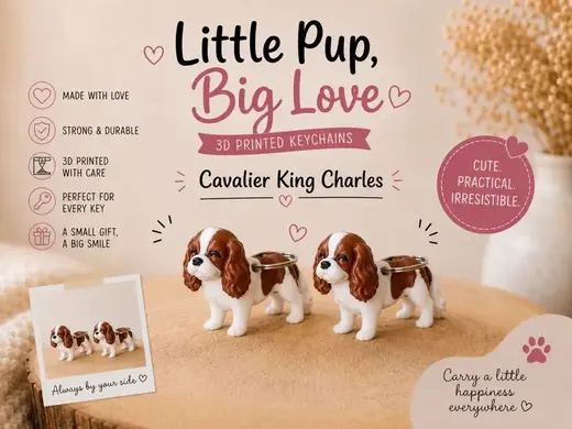 Cute Cavalier King Charles Keychain