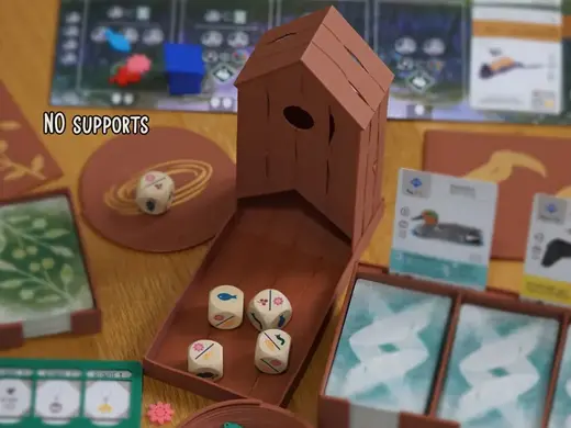 Wood Dice Tower "Bird House", e.g. for Wingspan