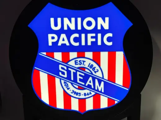 Union Pacific Railroad Steam Logo Light Box