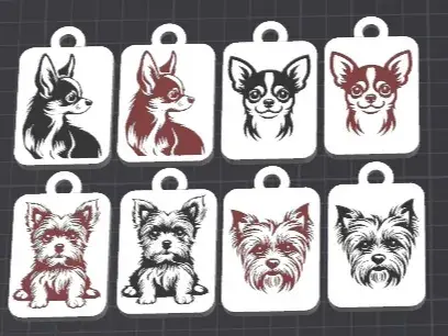 dogs set 1 keychains/charms