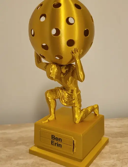 Pickleball Trophy with Swappable Name Plates