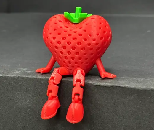 Articulated Strawberry Heart with Stem no AMS req