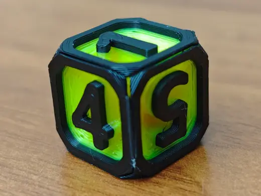 6-sided folding dice with numbers