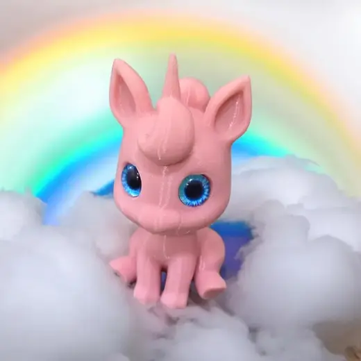 Cute Unicorn keychain - 6+8mm glass eye compatible