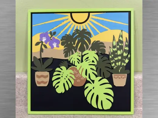 Plants in a sunlit window Art- 200x200