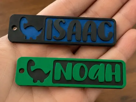 Personalised Recessed Dinosaur Keyring