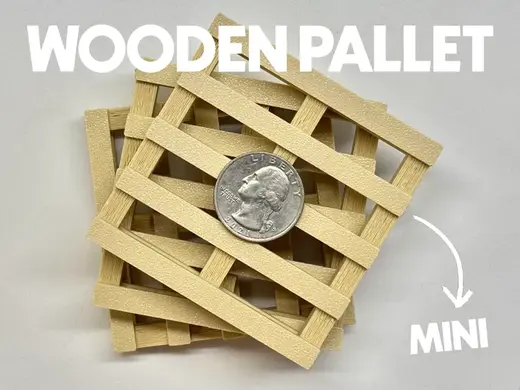 Mini Wooden Pallet | 1:12 Scale | CyberBrick