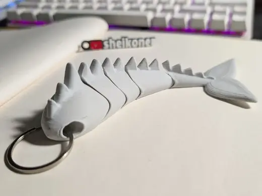 Fish Bone articulated Keychain