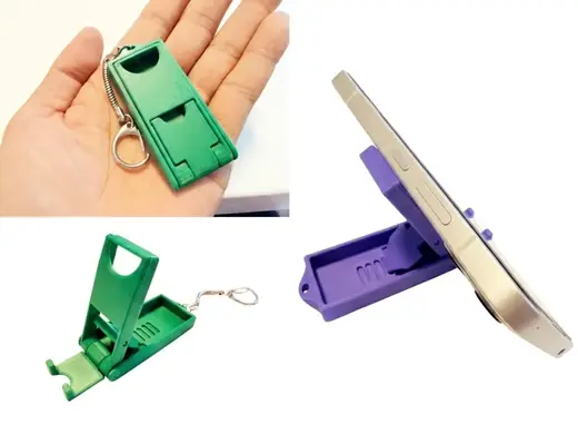 Slim Folding Smartphone Stand Keychain
