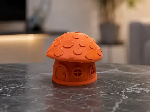 Feenpilzhaus "Knopfheim" mit kleinen Rundfenstern