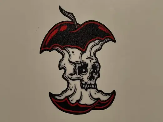 apple skull wall art