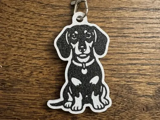 Dachshund (Sausage Dog) Keychain - Minimalist B&W
