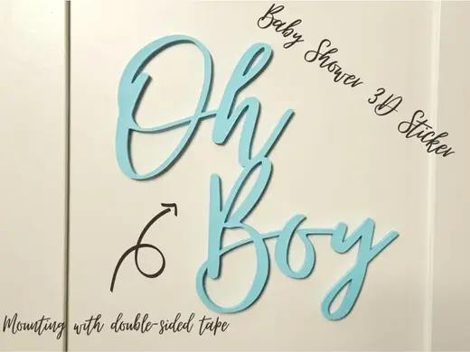 Oh Boy & Oh Girl – 3D Sticker Signs