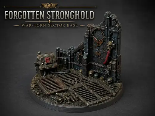Industrial Sci-Fi Ruined Base For Miniature