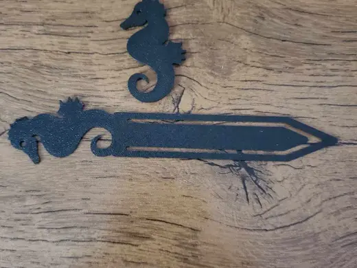 Seahorse keychain and bookmark