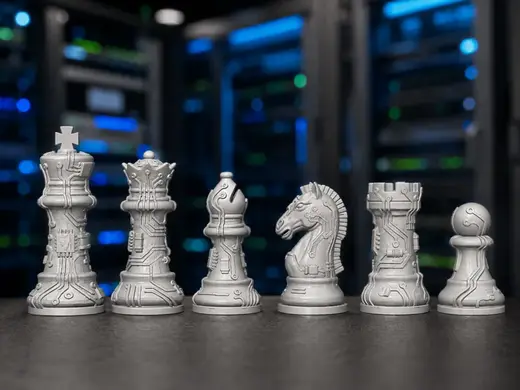 Circuit Board Staunton Chess Set