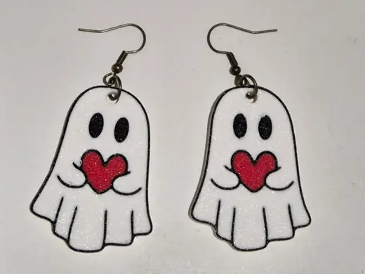 Multicolor Ghost Love Halloween Earrings