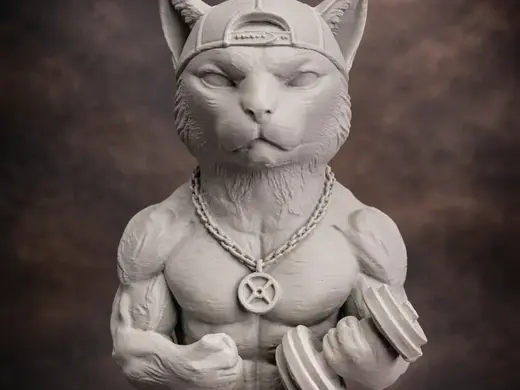 Gymbro Cat Bust – Funny Fitness Statue