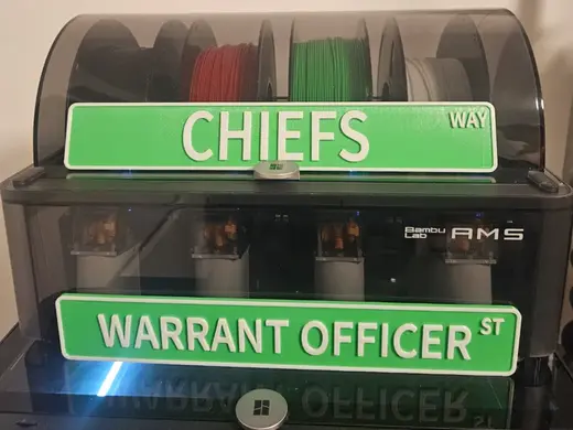 Warrant Officer Road-Way Signs