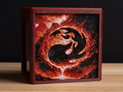 Land Based MTG Deck Box - Mountain Red Mana