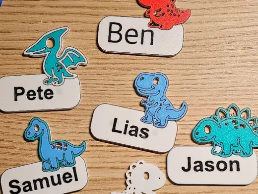 Magnetic Nameplates with Dinos
