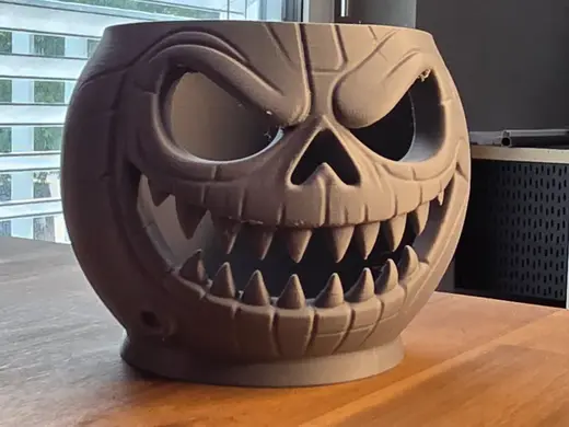 Grinning Pumpkin Skull Candy Bowl: Trick-or-Treat