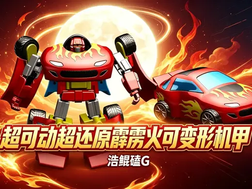 【V2.0】8.5寸霹雳火变形机甲玩具(可变形,单色打印,全关节可动)