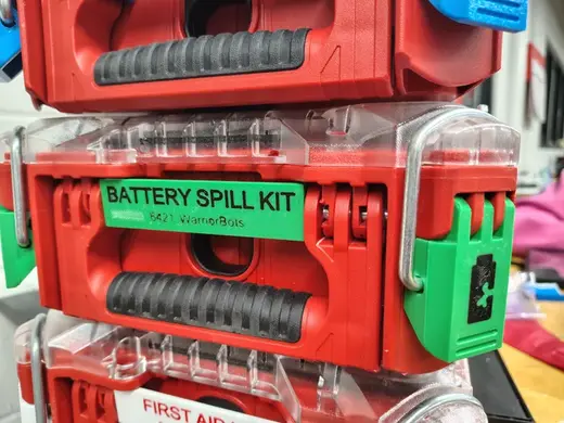 Battery Spill Kit Latch and Label