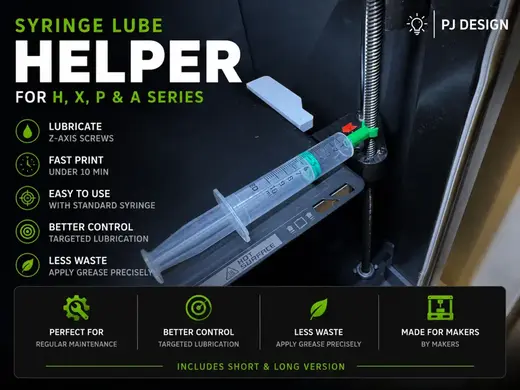 Syringe lube helper for Z-Axis