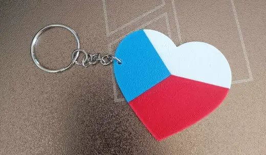 Czech Republic flag - heart keychain