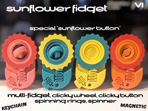 Super Sunflower Fidget - Clicky Wheel/Button
