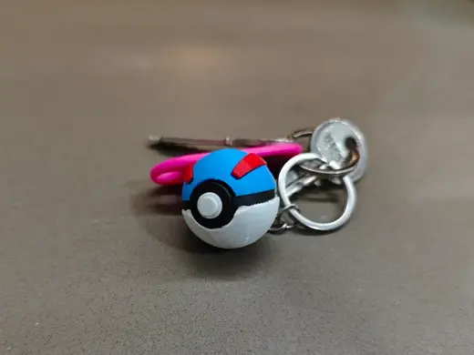 Llavero Pokébola Great Ball – Impresión por partes