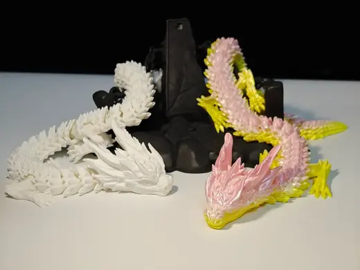 风格化龙皇一体打印铰链可动关节龙