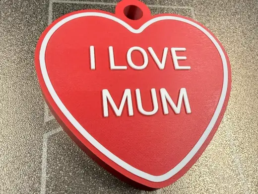 I Love Mum Heart Christmas Tree Decoration