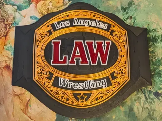 LA Wrestling Logo/Belt with desk stand