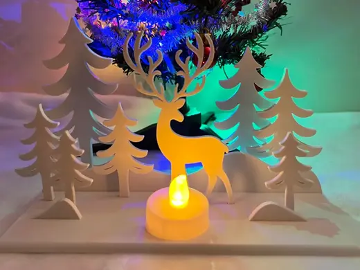 Renne de Noel - Bougie à led