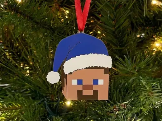 Minecraft Steve Christmas Ornament