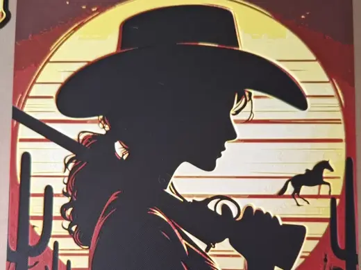 silhouette of a cowgirl