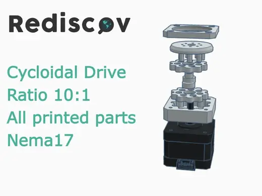 Simple Nema 17 cycloidal drive full plastic