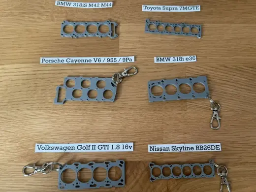 Engine Head Gasket Keychains – Iconic Car Engines